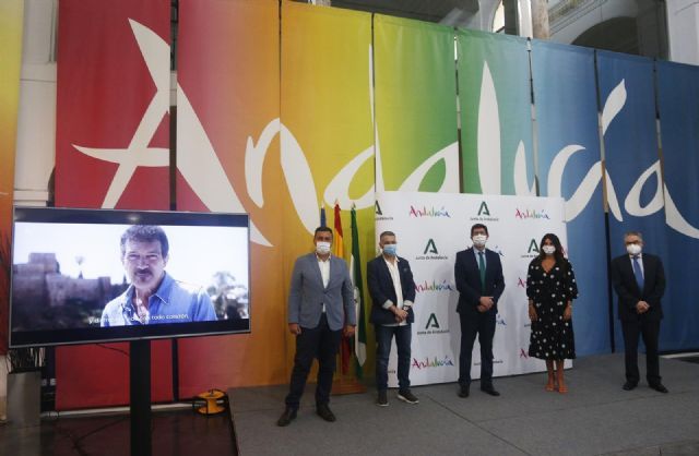 Presentacin de la campaa de verano de Andaluca 2020 protagonizada por el actor, director y productor malagueo Antonio Banderas
