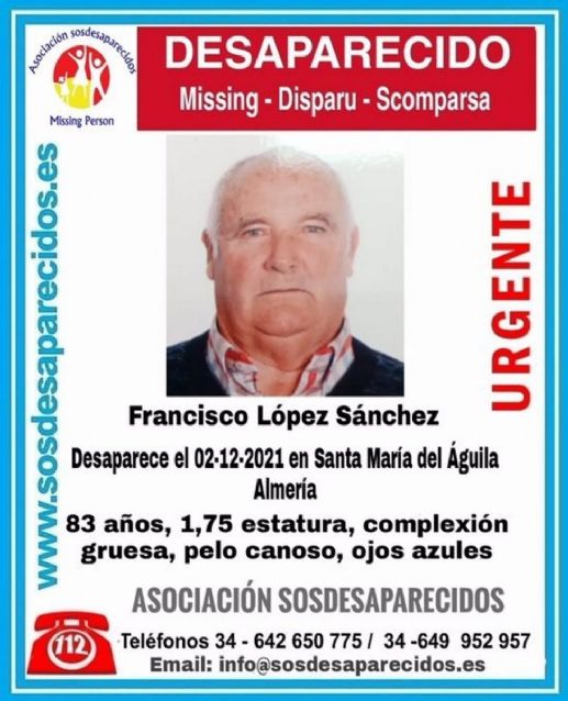 Cartel alertando de la desaparicin de Francisco Lpez Snchez