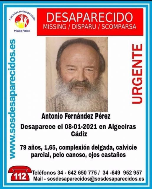 Cartel alertando de la desaparicin de Antonio Fernndez