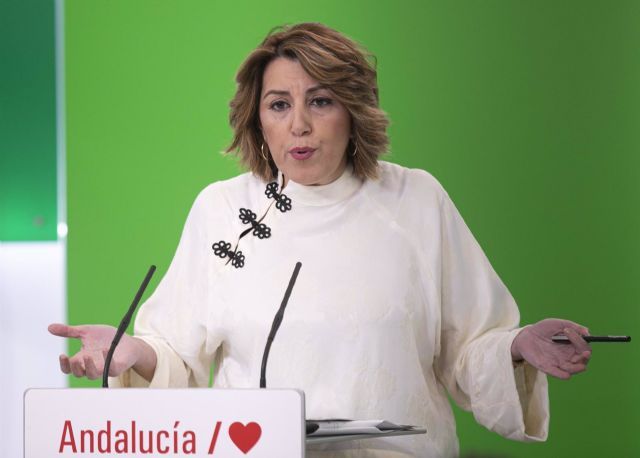 La secretaria general del PSOE-A, Susana Daz, comparece en rueda de prensa. En Sevilla (Andaluca, Espaa), a 15 de enero de 2021.