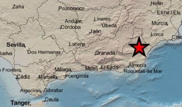 Registrado un terremoto de magnitud 3,4 al noroeste de Arboleas