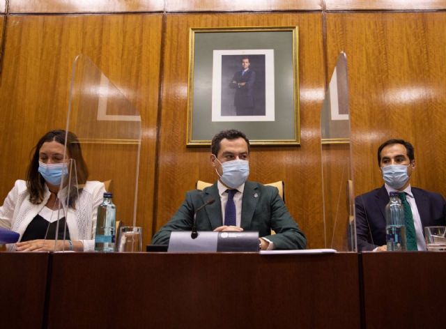 Juanma Moreno, este mircoles en la reunin del Grupo Popular en el Parlamento andaluz