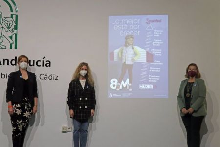 La delegada de la Junta de Andaluca en Cdiz, Ana Mestre, y la asesora de programa del Instituto Andaluz de la Mujer (IAM) en Cdiz, Celia Maueco, han presentado la campaa institucional de la Junta por el 8M