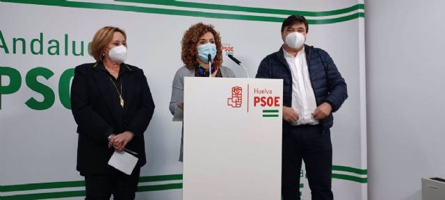 La nueva secretaria general del PSOE de Huelva, Mara Eugenia Limn, en rueda de prensa tras conocerse los resultados de las primarias del PSOE de Huelva