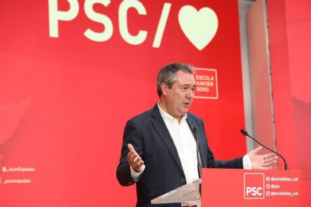 El secretario general del PSOE-A, Juan Espadas, en la clausura de la Escuela de Otoo del PSC, este sbado en Barcelona