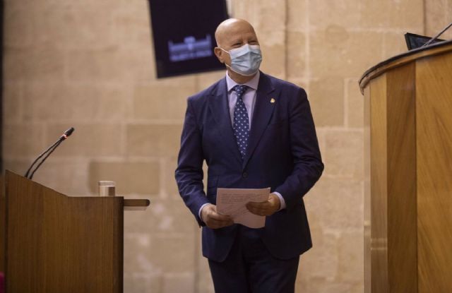 El consejero de Educacin, Javier Imbroda, durante su comparecencia en la primera jornada del Pleno del Parlamento andaluz