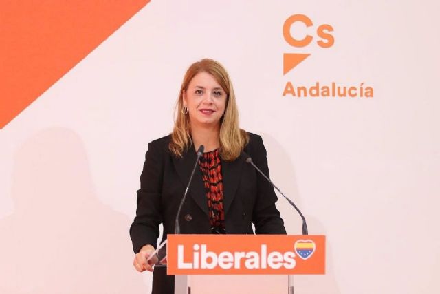 La secretaria de Programas de Ciudadanos (Cs) en Andaluca, Elena Sumariva, este lunes en rueda de prensa
