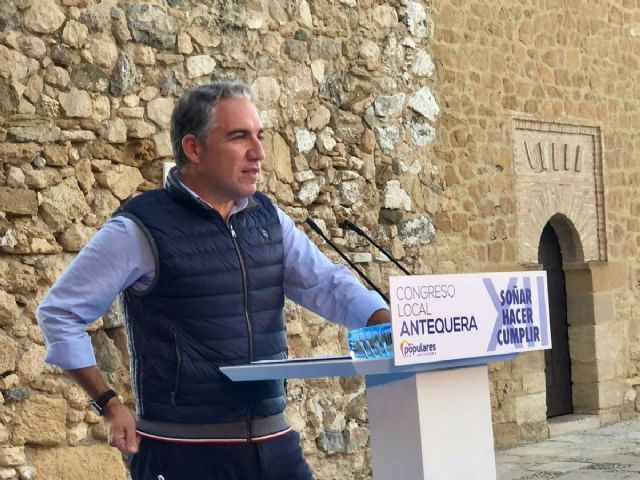 El presidente del PP de Mlaga y consejero de la Presidencia de la Junta de Andaluca, Elas Bendodo, en un acto en Antequera (Mlaga) 