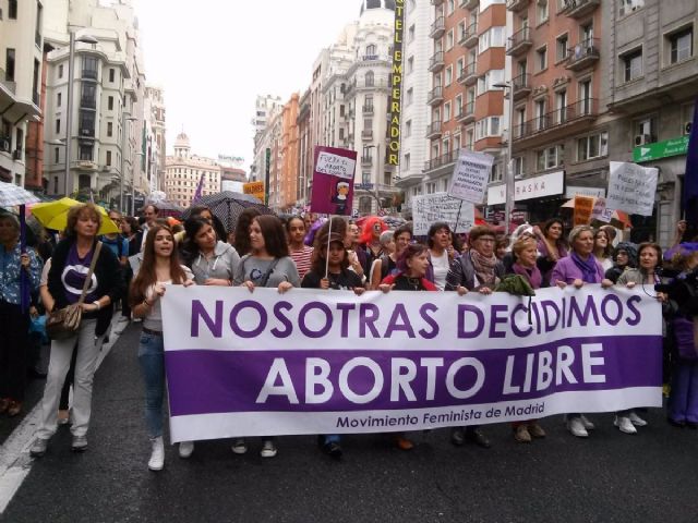 Manifestantes en una movilizacin por el aborto libre, en una imagen de archivo