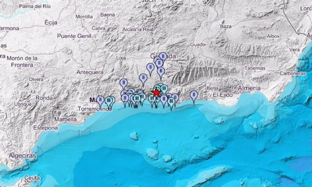 Registrado sin daos un terremoto de 3,5 grados con epicentro en Lenteg y sentido en la costa de Granada y Mlaga