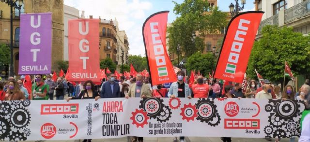 Manifestacin de los sindicatos en Sevilla