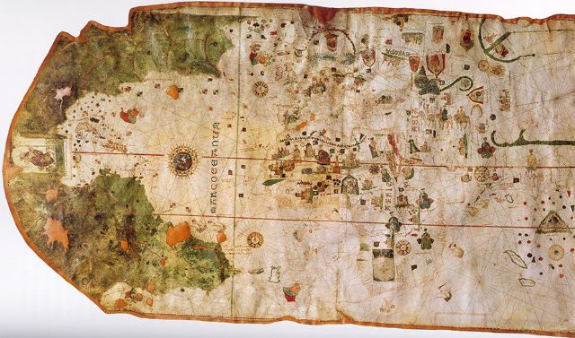 Mapa de Juan de la Cosa del ao 1500. Museo Naval (Madrid)