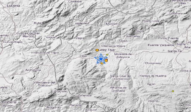 Mapa de localizacin del terremoto de Salar / IGN