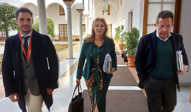  La consejera de Economa, Hacienda y Fondos Europeos, Carolina Espaa, en los pasillos del Parlamento
