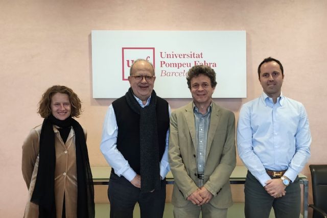 Dra. Eullia de Nadal, Dr. David Andreu, Dr. Rafael Maldonado i Patrick Tresserras a lacte de constituci de Disrupt Therapeutics
